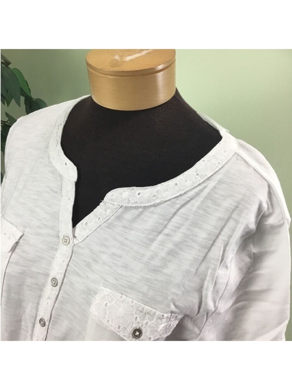 Croft & Barrow roll tan utility henley pullover top Woman’s size XXL - Picture 7 of 12